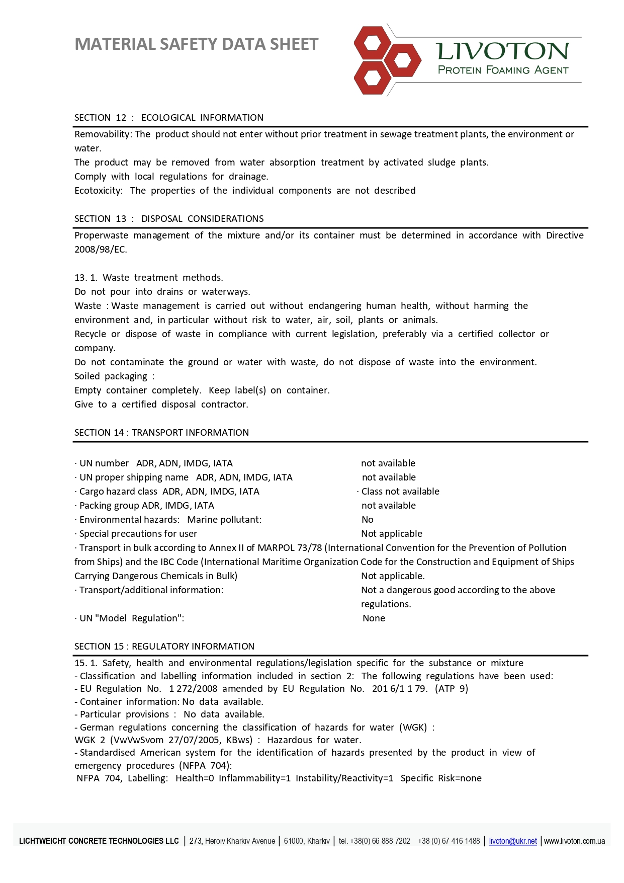 Protein foaming agent MSDS page 0004