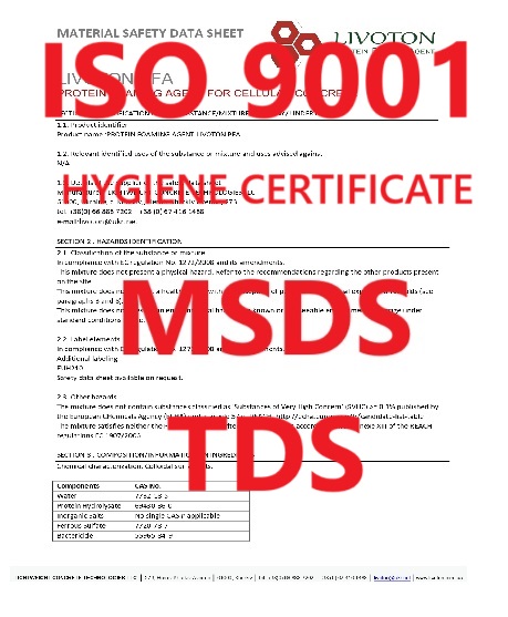 Protein foaming agent MSDS page main